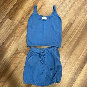 Blue Knit Lounge Set